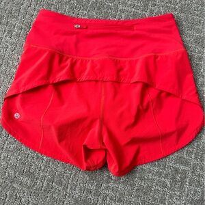 Lululemon speed up high rise shorts 4” size 4 red